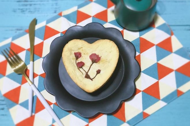 心形樱花绿豆酥