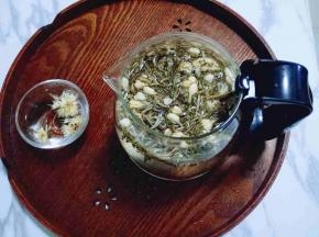 花茶沸水泡15分钟。(一定要沸水哦)