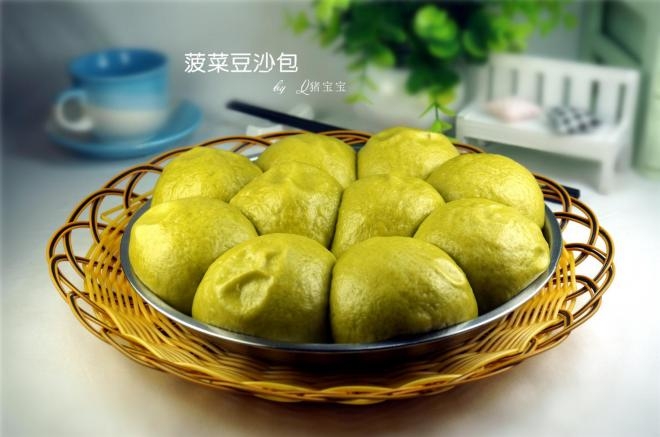 菠菜豆沙包