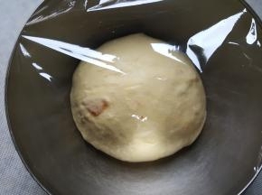 5．放在容器中，上面覆盖保鲜膜保湿，进行基础发酵。