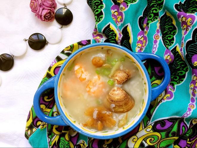 文蛤虾仁海鲜粥