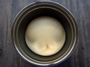 盖上湿布，放在烤箱里，用发酵功能，将面团发酵至两倍大，耗时约1.5~2个小时。