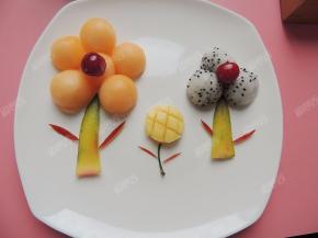 圆形芒果花，用樱桃梗做花茎