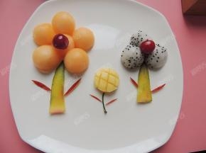 圆形芒果花，用樱桃梗做花茎