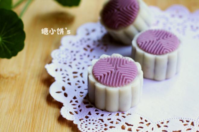 低糖低油【紫薯冰皮月饼】