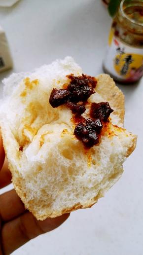 低糖，老爸搭配仲景香菇酱也美味！