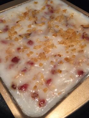 最后20分钟在萝卜糕表面撒上适量虾米碎