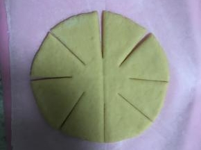 13.再用刀进行分割，喜欢花型密，就分割的份数多些，喜欢花型稀疏一些，就分割的份数少些，总之一个原则，分割的份数要是3的倍数切记！