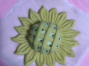 19.在空隙处放上黑芝麻装饰，其余的依照上述方法做好！