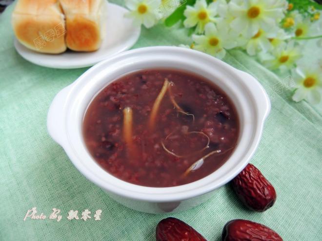 党参红枣紫米粥