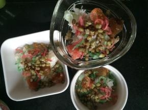 上面码上适量的绿豆