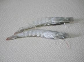 大虾冲洗干净。