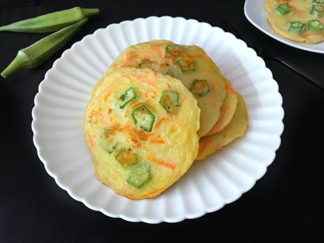 秋葵鸡蛋小煎饼