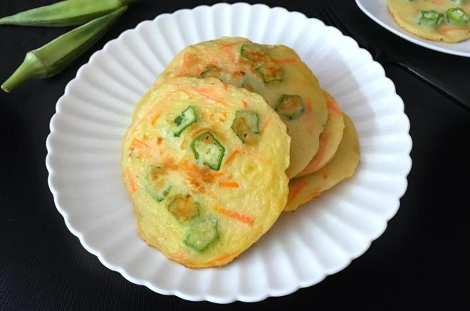 秋葵鸡蛋小煎饼