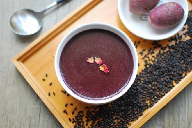紫薯黑米糊