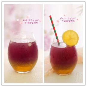 芒果渐变饮料。