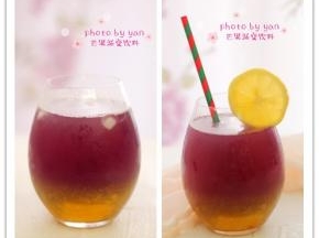 芒果渐变饮料。