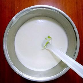将打好的奶油分次加入酸奶中搅拌均匀，然后加入10g柠檬汁，吉利丁液，搅拌均匀