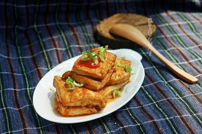 番茄酱煎酸甜豆腐