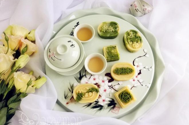 抹茶双色绿豆糕（面包机版）