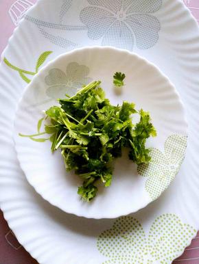 这个时候可以准备一点香菜段