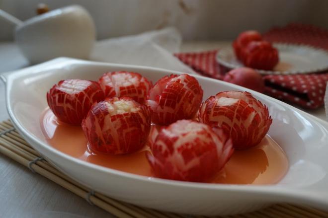 糖醋樱桃萝卜花