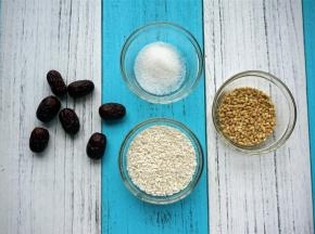 准备食材：小麦仁25克、糯米75克、红枣7个、白糖10克。