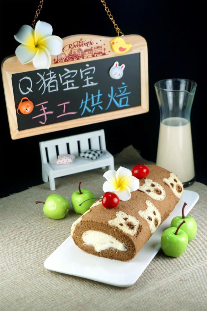 小熊彩绘蛋糕卷