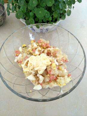 再加入盐、沙拉酱