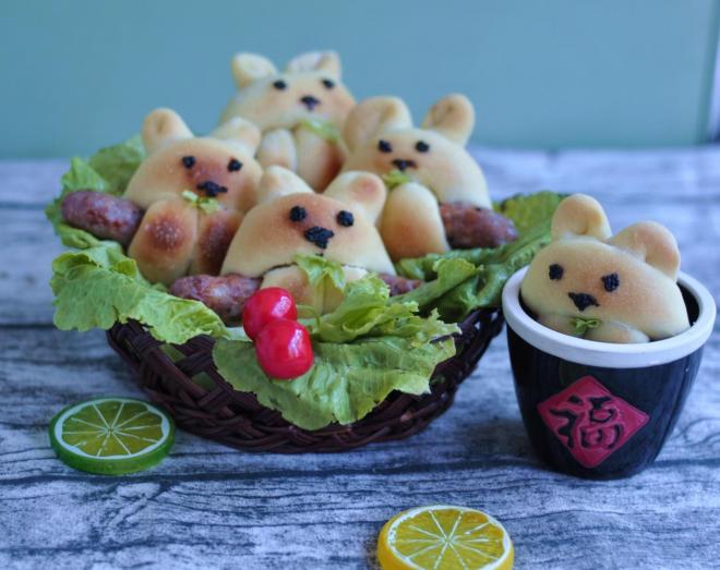 萌萌的小兔面包