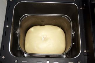 将面团揉圆，放入面包机（取出搅拌刀），盖上保鲜膜，启动酸奶程序，发酵至两倍大。