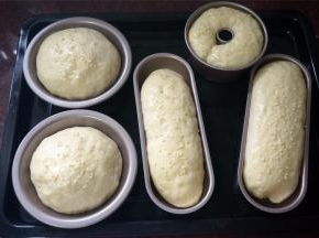 放入烤箱，启动发酵程序，发酵40分钟，大概8分满时取出，抹上一层全蛋液，并撒上白芝麻，放入预热好的烤箱中层，上火200度，下火180度，烤15分钟左右。