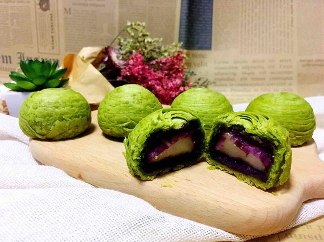 紫薯糯米抹茶酥