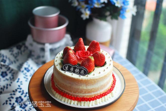 6寸草莓裸蛋糕