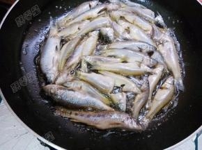 将小鱼放入锅中