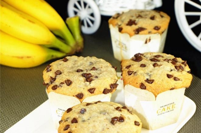 巧克力豆香蕉马芬杯