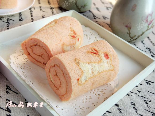 红曲彩绘蛋糕卷