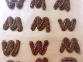 烤箱预热170度，烤盘铺油纸，挤出W或者M的形状