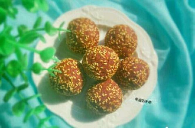 紫薯豆沙丸子