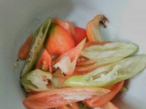 辣椒适量，冲洗干净后切成滚刀块