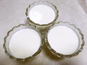 将牛奶液倒入模具内，之后放冰箱冷藏2个小时以上，牛奶冻凝固即可