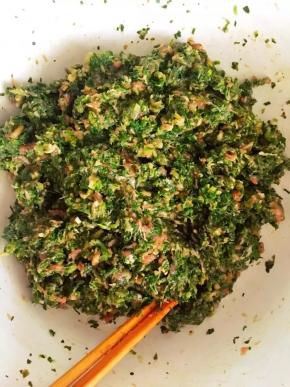 剩余的荠菜肉馅