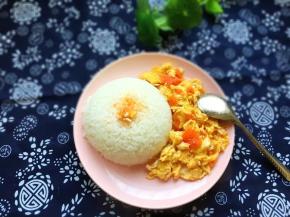 10、将米饭和西红柿鸡蛋装入一个盘中即可