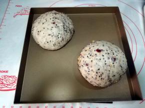 面团发酵至两倍大，轻按面团表面，能缓慢回弹，发酵结束；