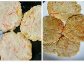 热锅放一点点油，放入饼，煎至两面金黄即可