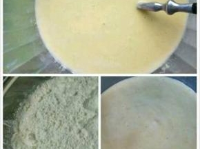 因为这个方子没有牛奶没有油，所以就先把蛋黄与蛋白混合在一起