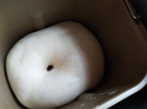 发酵2-2.5倍大，手指蘸面粉戳个洞不回缩表明发好了