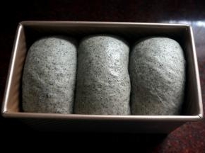 在面团表面喷洒少许清水，然后盖上保鲜膜，放在温暖处发酵至九分满。（我用烤箱的发酵程序发酵的，温度35度）