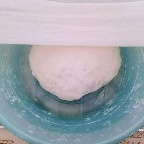 慢慢加水活成面团，盖上湿布或者保鲜膜醒面30分钟