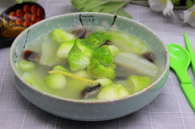 皮蛋娃头芥菜汤